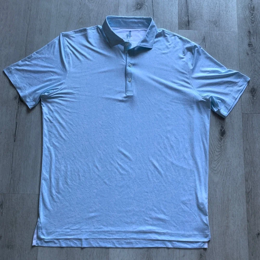 Johnnie-O Clegg Solid Piqué‎ Performance Golf Polo in light blue